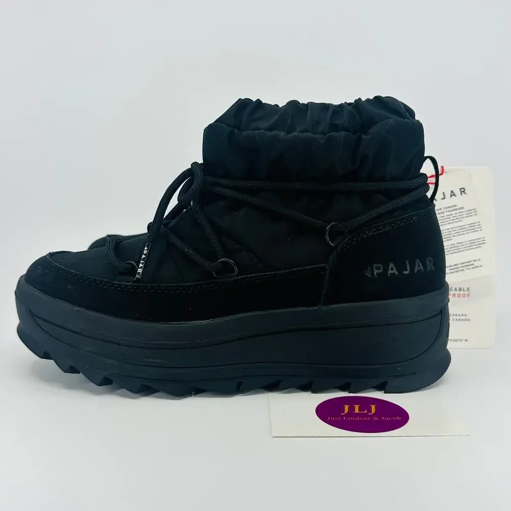 Pajar Women's Taya Low Black Lace Up Waterproof Winter Boots Size 6 US/ 37 EU